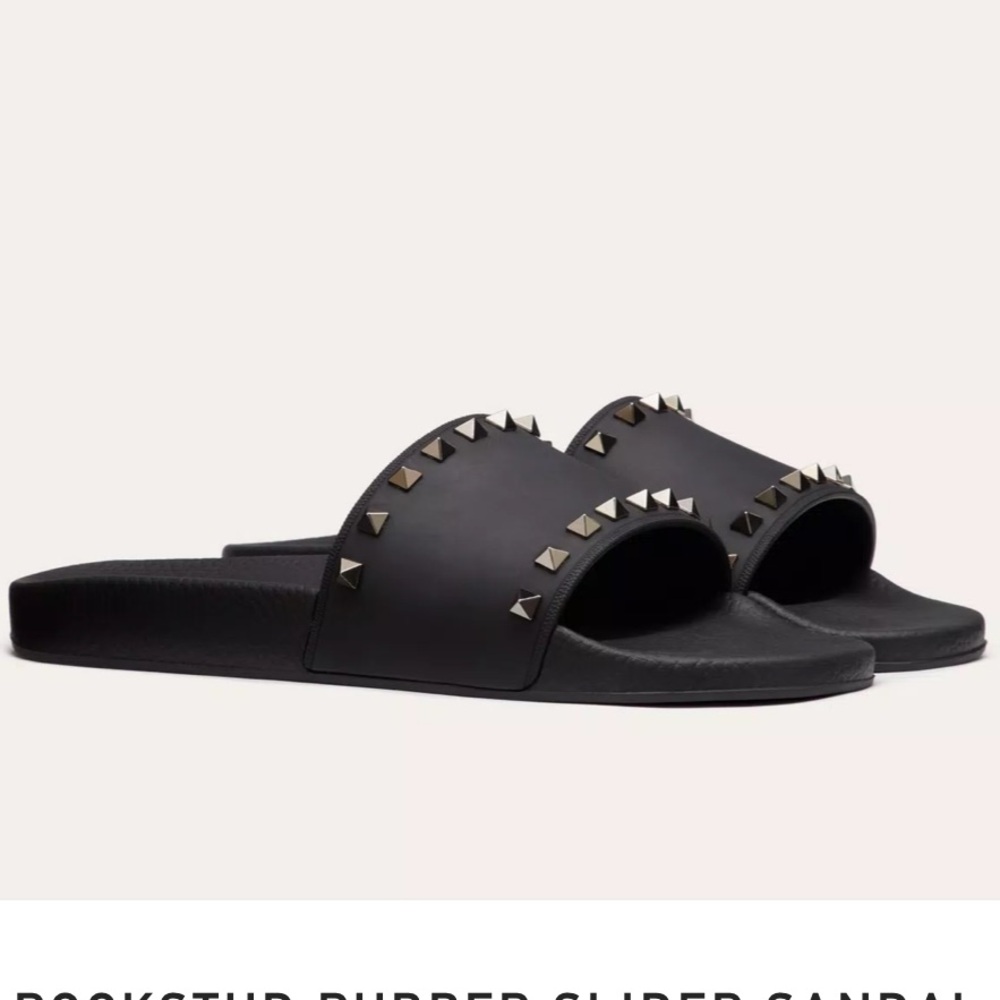 VALENTINO ROCKSTUD RUBBER SLIDER SANDAL - size 6 women’s - NWOT - Picture 4 of 9
